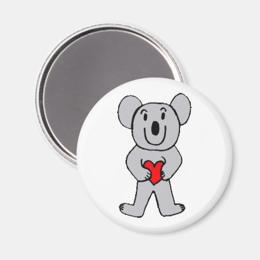 Koala in Liefde ronde magneet (Voorkant / Achterkant)
