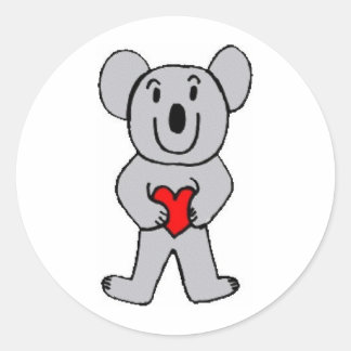 Koala in Liefde stickers! Ronde Sticker