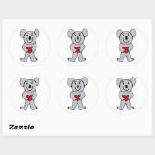 Koala in Liefde stickers! Ronde Sticker (Vel)