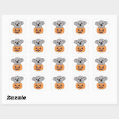 Koala in Pumpkin Oranje Koalas Halloween Bärchen Vierkante Sticker (Vel)
