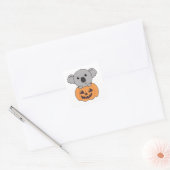 Koala in Pumpkin Oranje Koalas Halloween Bärchen Vierkante Sticker (Envelop)