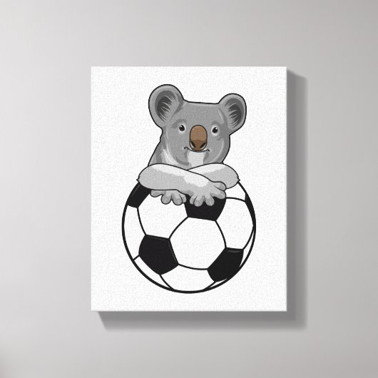 Koala in Soccer Sports Canvas Afdruk (Voorkant)