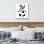Koala in Soccer Sports Canvas Afdruk (Insitu (Slaapkamer))