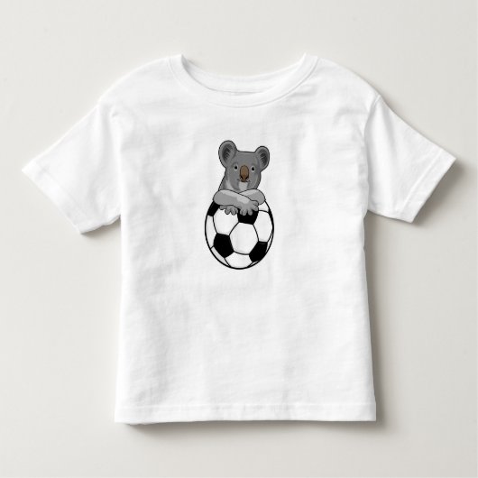 Koala in Soccer Sports Kinder Shirts (Voorkant)