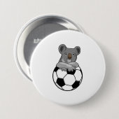 Koala in Soccer Sports Ronde Button 7,6 Cm (Voorkant /achterkant)