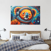 KOALA IN SPACE CANVAS AFDRUK (Insitu (Slaapkamer))