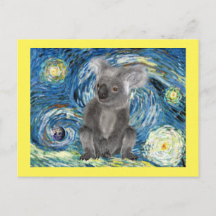 Koala in Sterrennacht, bedreigde diersoorten Briefkaart
