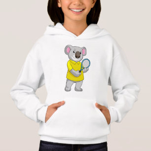 Koala in Tennis met Tennis racket