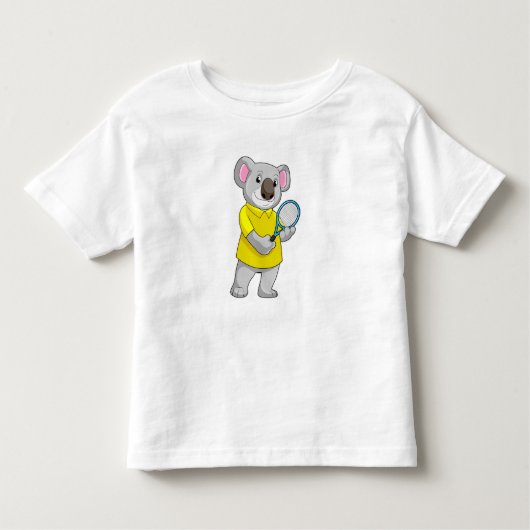 Koala in Tennis met Tennis racket Kinder Shirts (Voorkant)