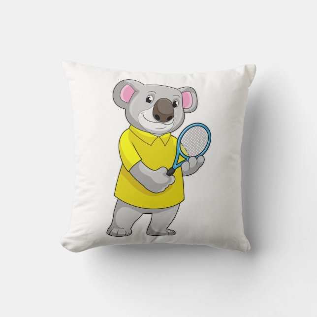Koala in Tennis met Tennis racket Kussen (Voorkant)