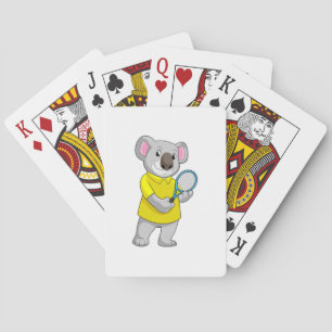 Koala in Tennis met Tennis racket Pokerkaarten