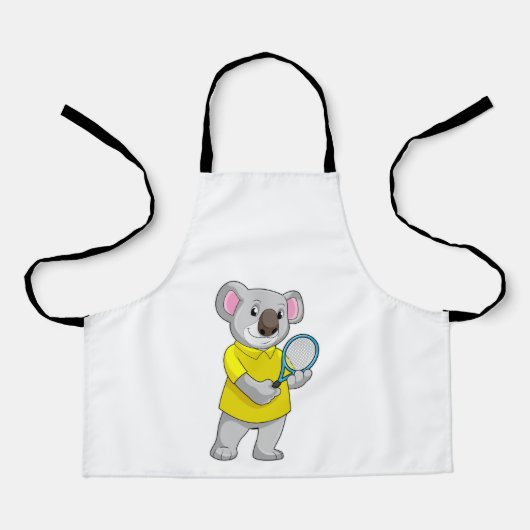 Koala in Tennis met Tennis racket Schort (Voorkant)