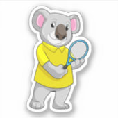 Koala in Tennis met Tennis racket Sticker (Voorkant)