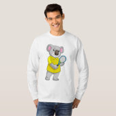 Koala in Tennis met Tennis racket T-shirt (Voorkant volledig)