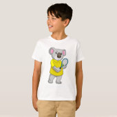 Koala in Tennis met Tennis racket T-shirt (Voorkant volledig)