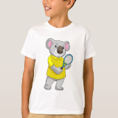 Koala in Tennis met Tennis racket T-shirt (Voorkant)