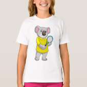Koala in Tennis met Tennis racket T-shirt (Voorkant)