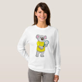 Koala in Tennis met Tennis racket T-shirt (Voorkant volledig)