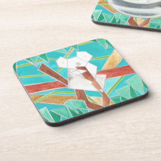 Koala in Tree Original Abstract Art Bier Onderzetter (Linkerzijde)