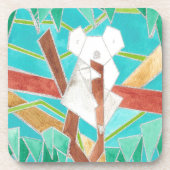 Koala in Tree Original Abstract Art Bier Onderzetter (Voorkant)