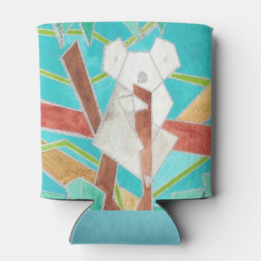 Koala in Tree Original Abstract Art Blikjeskoeler (Achterkant)