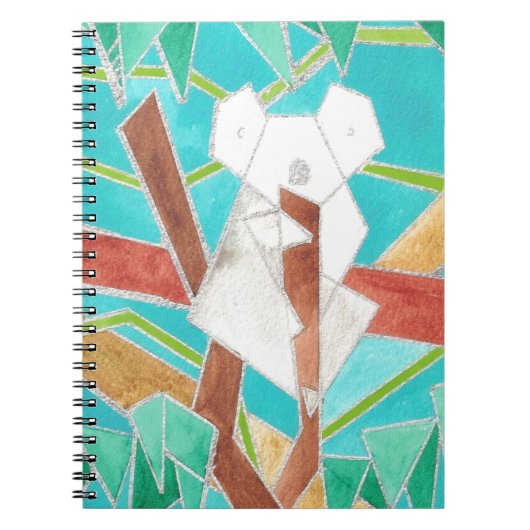 Koala in Tree Original Abstract Art Notitieboek (Voorkant)