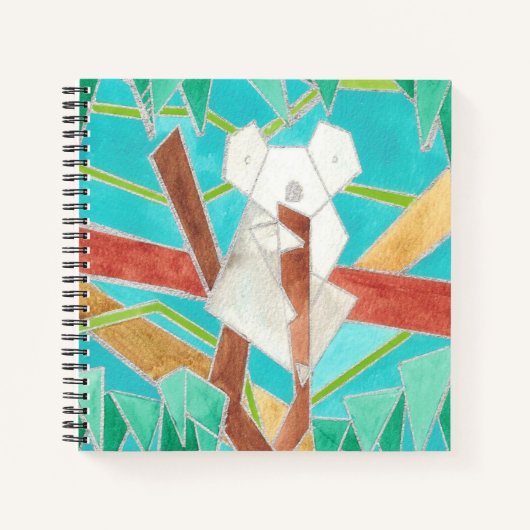 Koala in Tree Original Abstract Art Notitieboek (Voorkant)