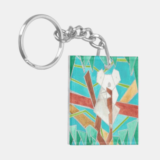 Koala in Tree Original Abstract Art Sleutelhanger (Voorkant Links)
