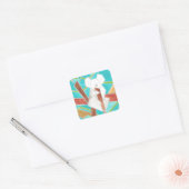 Koala in Tree Original Abstract Art Vierkante Sticker (Envelop)