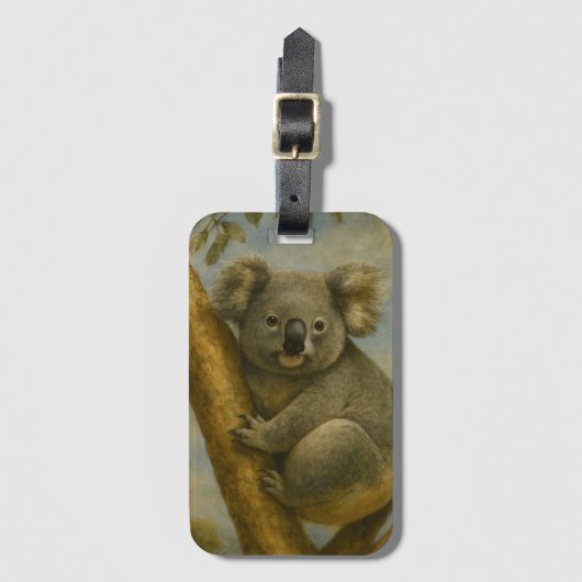 Koala in zacht licht bagagelabel (Voorkant (verticaal))
