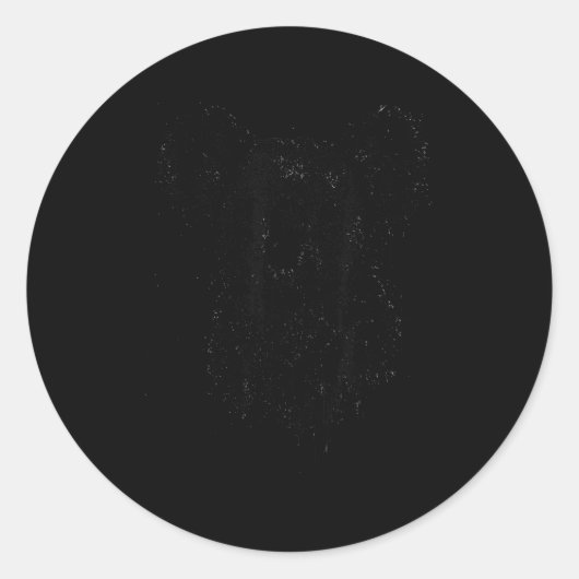 Koala Ink Art Australian Wildlife Rtrait Nge Koala Ronde Sticker (Voorkant)