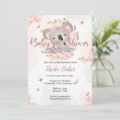 Koala Invitation, Koala Baby shower Invite Kaart (Staand voorkant)