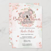 Koala Invitation, Koala Baby shower Invite Kaart (Voorkant / Achterkant)