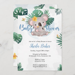 Koala Invitation, Koala Boy Baby shower Invite Kaart