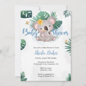 Koala Invitation, Koala Boy Baby shower Kaart (Voorkant)