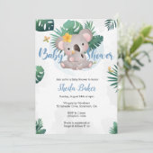 Koala Invitation, Koala Boy Baby shower Kaart (Staand voorkant)