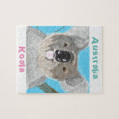 Koala jigzaag - met de hand getekend legpuzzel (Horizontaal)