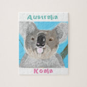 Koala jigzaag - met de hand getekend legpuzzel (Verticaal)