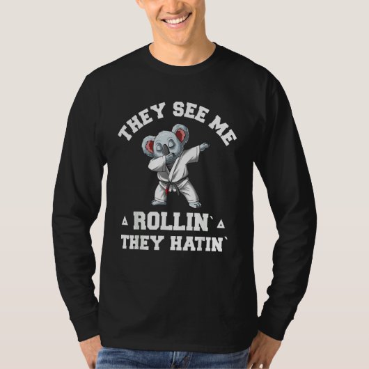 Koala Jiu Jitsu Rollin   BJJ Grappling Dabbing Koa T-shirt (Voorkant)