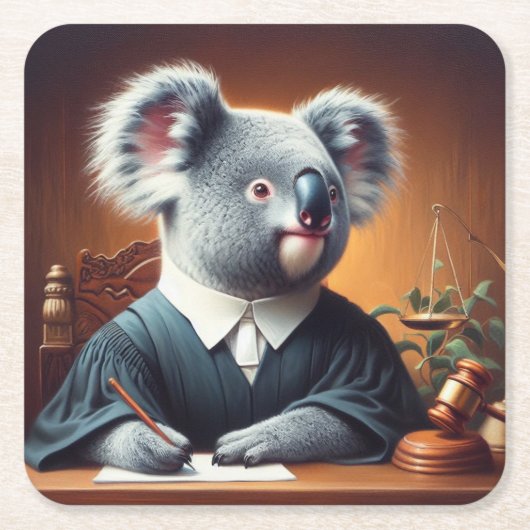 Koala Judge Kartonnen Onderzetters (Voorkant)