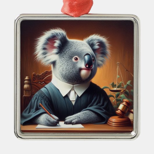 Koala Judge Metalen Ornament (Voorkant)