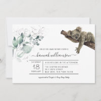 Koala Jungle Baby Shower Uitnodiging