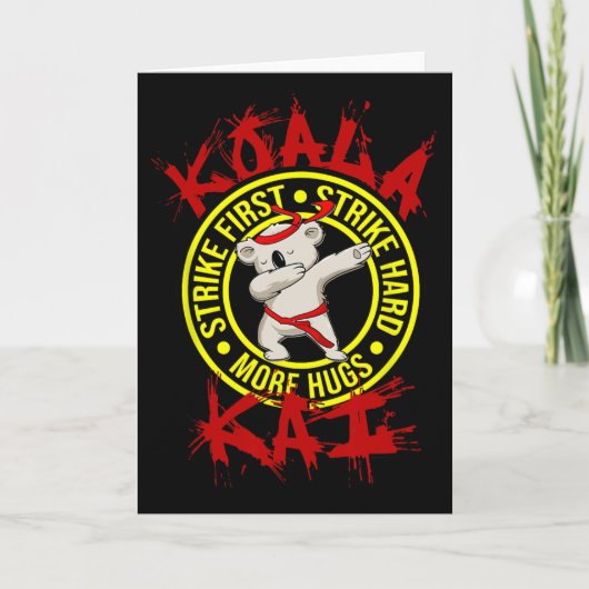 Koala Kai Grappige Karate Ninja Dojo Koala Knuffel Kaart (Voorkant)