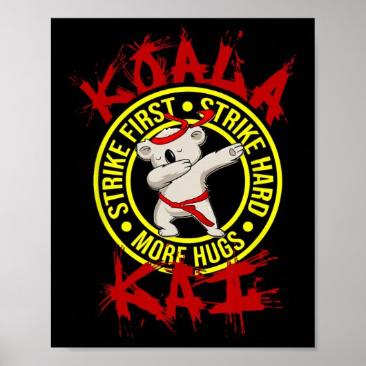 Koala Kai Grappige Karate Ninja Dojo Koala Knuffel Poster (Voorkant)