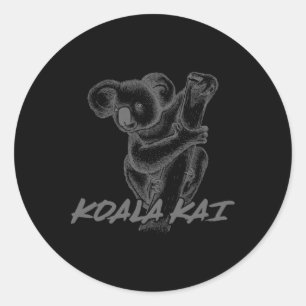 Koala Kai voor Karate Tiener Kind En Dierenliefheb Ronde Sticker