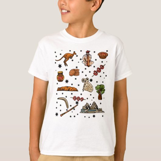 Koala Kangaroo Australia Day Pattern T-shirt (Voorkant)