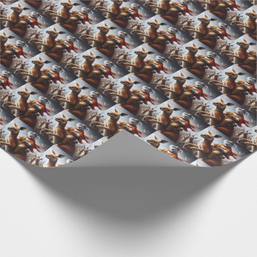 Koala Kangaroo Rider Cadeaupapier (Hoek)