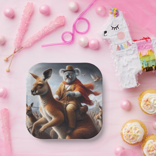 Koala Kangaroo Rider Papieren Bordje (Feest)
