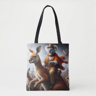 Koala Kangaroo Rider Tote Bag