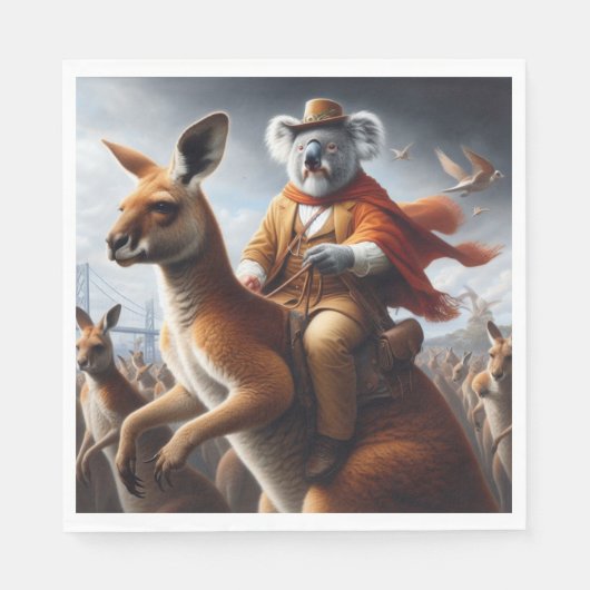 Koala Kangoeroe Ruiter Servet (Voorkant)